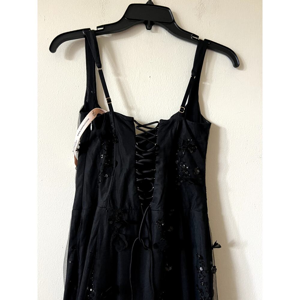 Oh Polly Vasanta Embellished Applique Soft-Scoop Corset Gown in Black size 4 - Picture 11 of 11